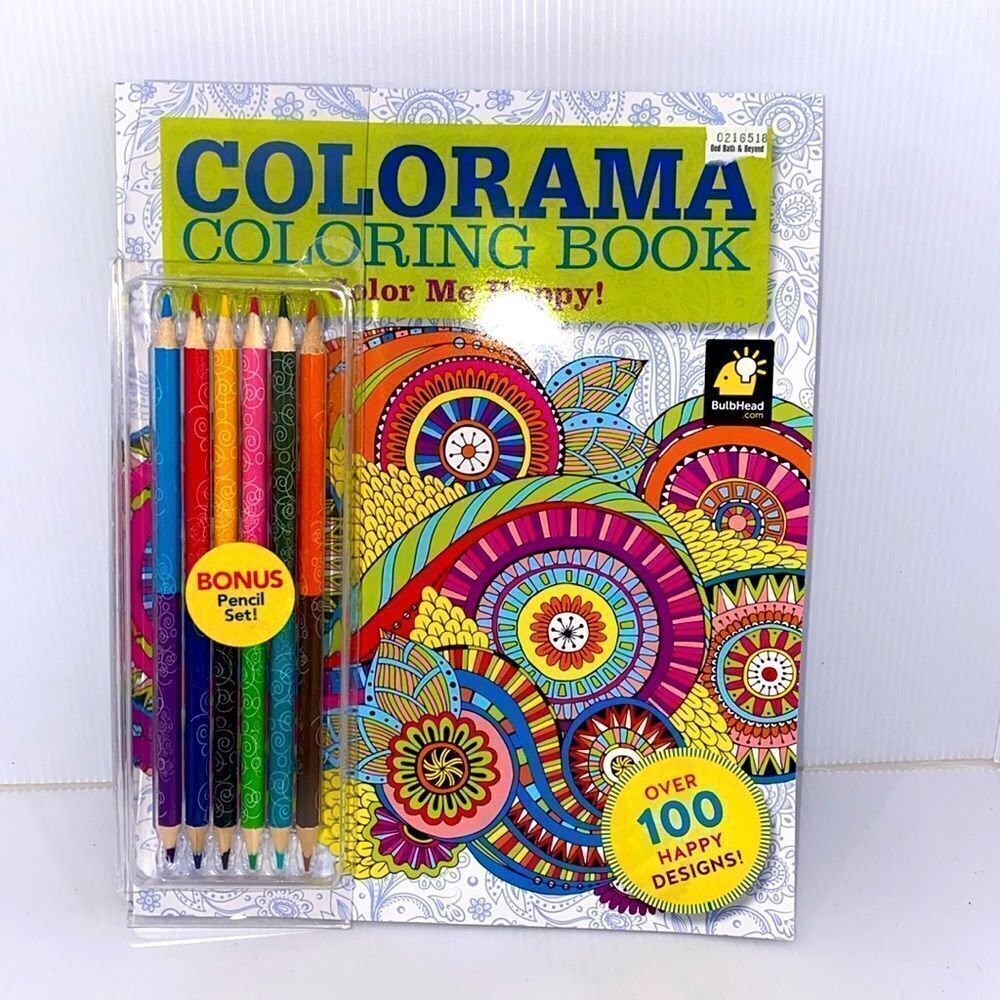 Colorama Coloring Book Color Me Happy With Bonus Pencil Set